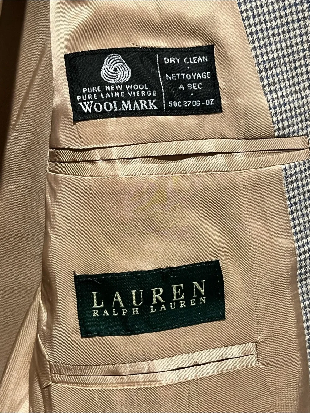 Ralph Lauren Blue & Tan Houndstooth Sport Coat